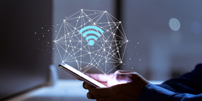 Business Using Smartphone,with Wifi Icon,business Communication
